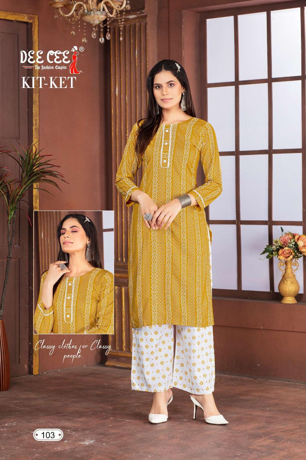 Kitket By Deecee Rayon Designer Printed Kurti With Palazzo Wholesale Online

